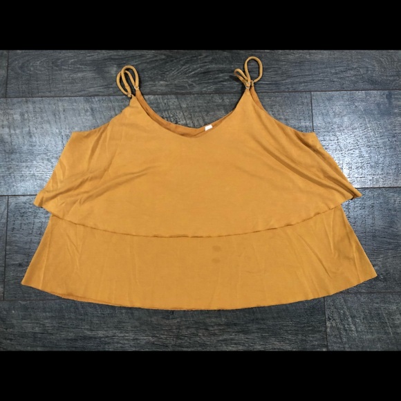 Mudd Tops - MUDD YELLOW CAMI CROP TOP (XL)